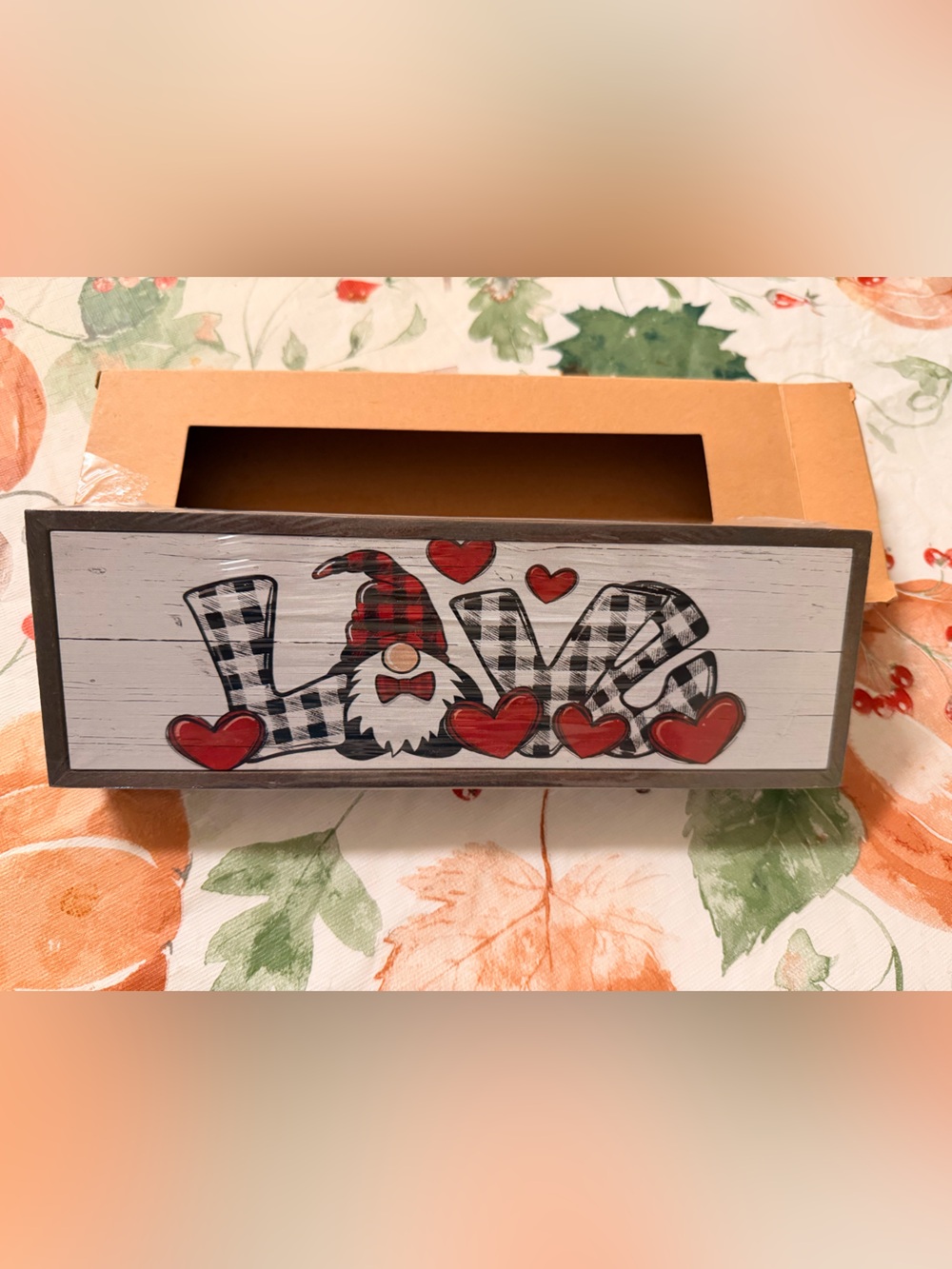 LOVE Gnome Decorative Wooden Box Top
